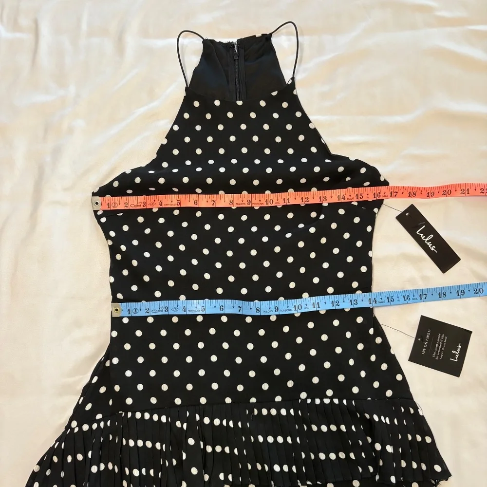 NWT Lulu’s Envy Black and White Polka Dot‎ Midi Size M